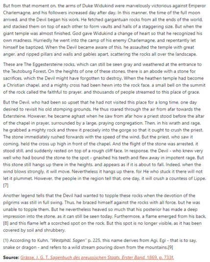 Part 2 of German folk tale "The Legends of the Externsteine". Drop me a line if you want a machine-readable transcript!