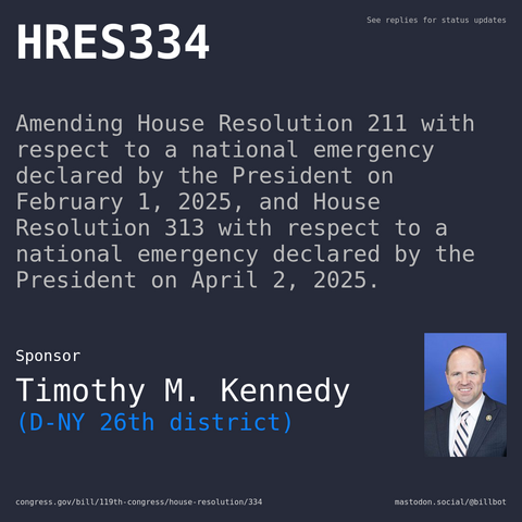 Description of HRES334, and a depiction of its sponsor, Timothy M. Kennedy.